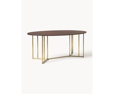 Ovale eettafel Luca van mangohout, in verschillende formaten