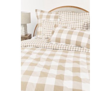 Geruit katoenen dekbedovertrek Nels