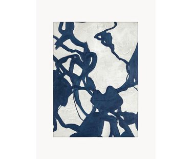 Handbeschilderde canvasdoek Blueplay met houten frame