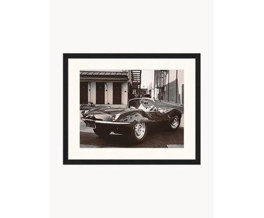 Ingelijste print Steve McQueen in zijn Jaguar
