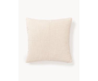 Katoenen kussenhoes Terre met decoratieve naad