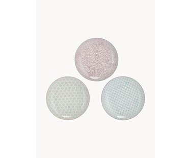 Handbeschilderde dinerbord Patrizia, set van 3