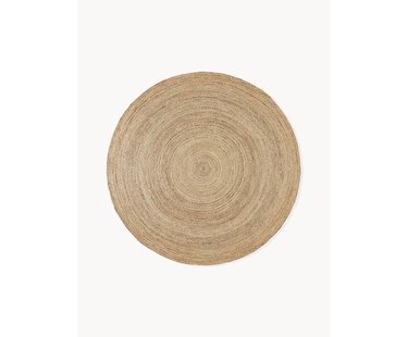 Rond juten vloerkleed Sharmila, handgemaakt