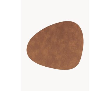 Asymmetrische leren placemats Curve, 4 stuks