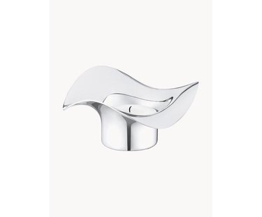 Edelstalen waxinelichthouders Cobra in organische vorm, 2 stuks