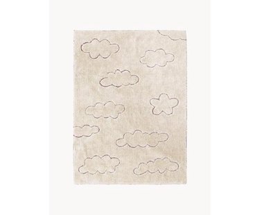 Handgeweven kindervloerkleed Clouds met hoog-laag effect, wasbaar