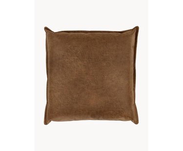 Groot bankkussen Lennon van gerecycled leer, 60 x 60 cm
