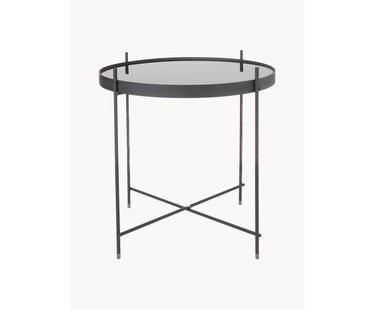 Inklapbare bijzettafel Cupid met glazen tafelblad