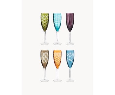 Champagneglazen Cuttings, 6-delig