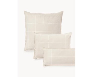 Geruite flanellen omkeerbare kussensloop Noelle van katoen