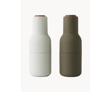 Zout- en pepermolen Bottle Grinder met walnootdeksel, 2-delig