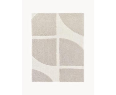 Pluizig hoogpolig vloerkleed Jade met een verhoogde hoog-laag structuur