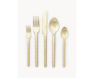 Hoogglans gepolijste bestekset Miles in gehamerde look, 4 personen (20-delig)