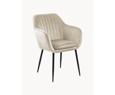 Fluwelen armstoel Emilia met metalen poten