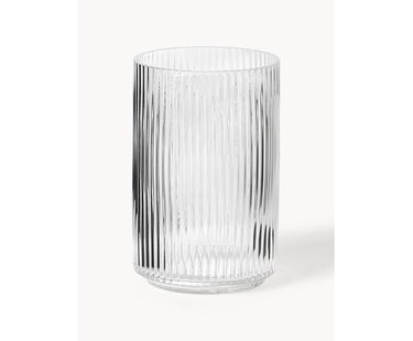 Mondgeblazen decoratieve vaas Carlo met reli&euml;fpatroon, H 20 cm