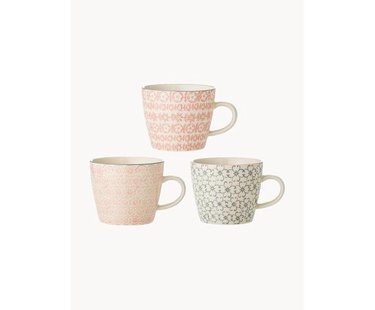 Mokken C&eacute;cile met klein patroon, set van 3