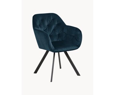 Draaibare fluwelen armstoel Lucie