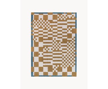 Platgeweven jacquard vloerkleed Chess met grafisch patroon