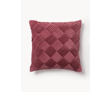 Fluwelen kussenhoes Sina met structuurpatroon