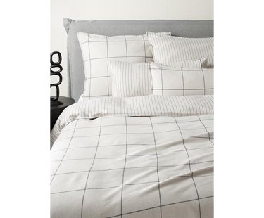 Geruite flanellen dekbedovertrek Noelle van katoen