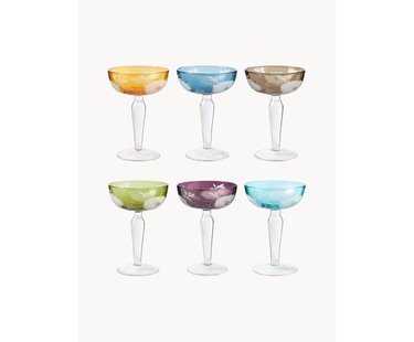 Champagneglazen Peony, 6-delig