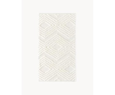 Handgeweven katoenen vloerkleed Ziggy met verhoogd hoog-laag structuur