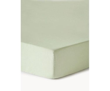 Topper hoeslaken Airy, gewassen linnen