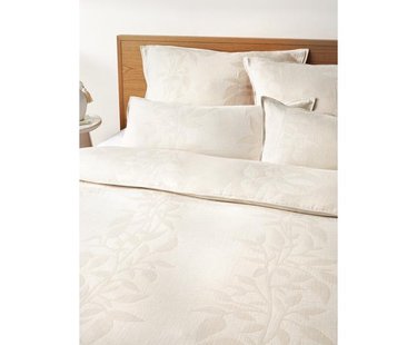 Jacquard mousseline dekbedovertrek Jasmina met bloemenpatroon in beige Jacquard mousseline dekbedovertrek Jasmina met bloemenpatroon in beige