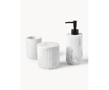 Badkameraccessoires Kacie in marmerlook, set van 3