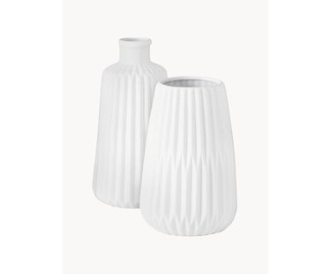 Vazen Esko met groefreli&euml;f, set van 2