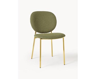 Boucl&eacute; gestoffeerde stoelen Ulrica, 2 stuks
