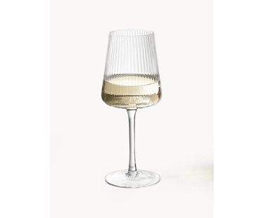 Handgemaakte witte wijnglazen Cami met groefstructuur, 4 stuks Handgemaakte witte wijnglazen Cami met groefstructuur, 4 stuks
