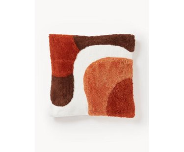 Handgetufte kussenhoes Malu met decoraties