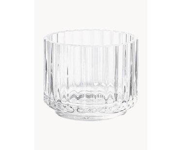 Mondgeblazen waxinelichthouder Lyngby met geribbeld oppervlak