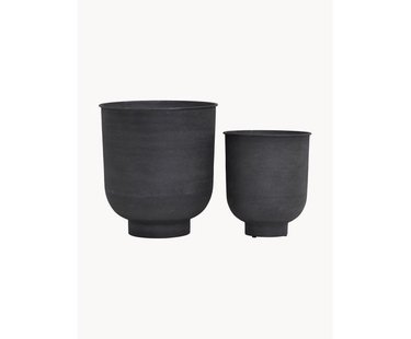 Grote plantenpotten Vig van metaal, 2-delig