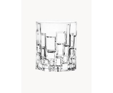 Kristallen glazen Etna met reli&euml;f, 6 stuks