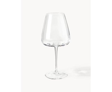 Mondgeblazen rode wijnglazen Ellery, 4 stuks