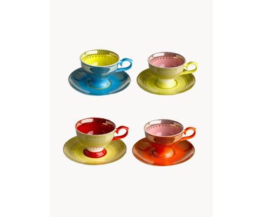 Espressokopjes Grandma met schoteltjes, 4-delig