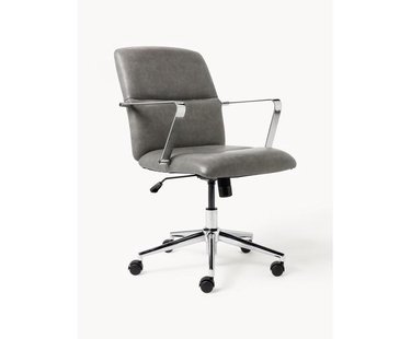 Kunstlederen bureaustoel Reto met armleuning, in hoogte verstelbaar