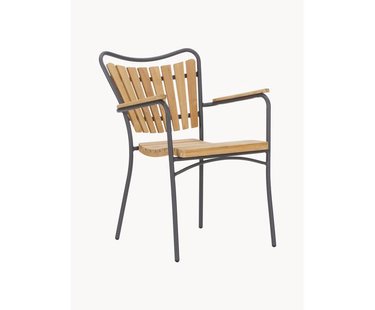 Staplebare tuinstoel met armleuningen Ellen van teakhout