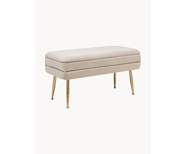 Fluwelen gestoffeerde bank Pavlina met opbergruimte