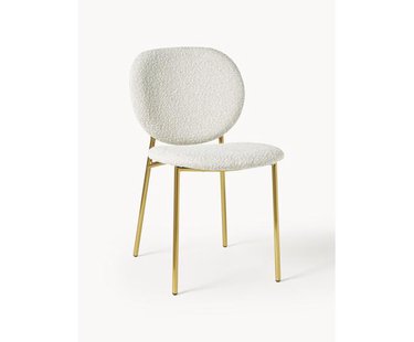 Boucl&eacute; gestoffeerde stoelen Ulrica, 2 stuks
