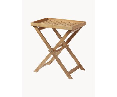 Inklapbaar bijzettafel van teakhout