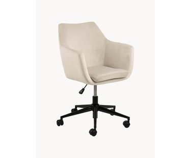 Fluwelen bureaustoel Nora, in hoogte verstelbaar