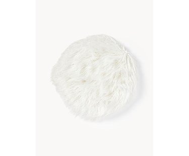 Rond zitkussen van imitatievacht Morten, gekruld