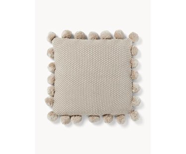 Gebreide kussenhoes Molly met pompoms