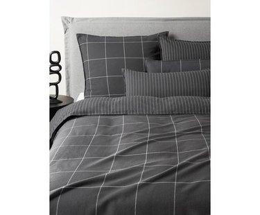Omkeerbaar geruit flanellen dekbedovertrek Noelle van katoen
