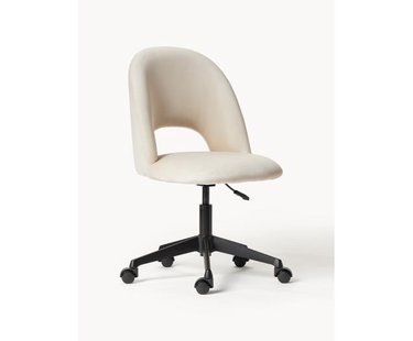 Fluwelen bureaustoel Rachel, in hoogte verstelbaar