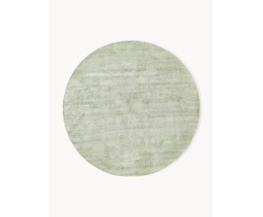 Rond handgeweven viscose vloerkleed Jane