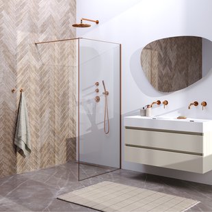 BRAUER Season inloopdouche model D helder glas 100x200 incl. glascoating Season-Koper